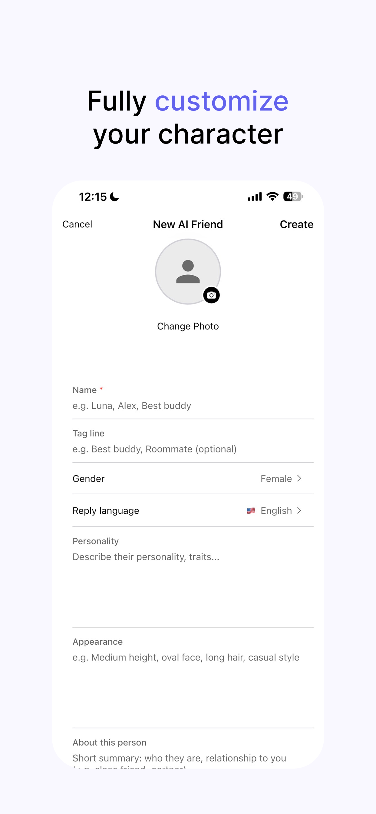Chato character customization screenshot